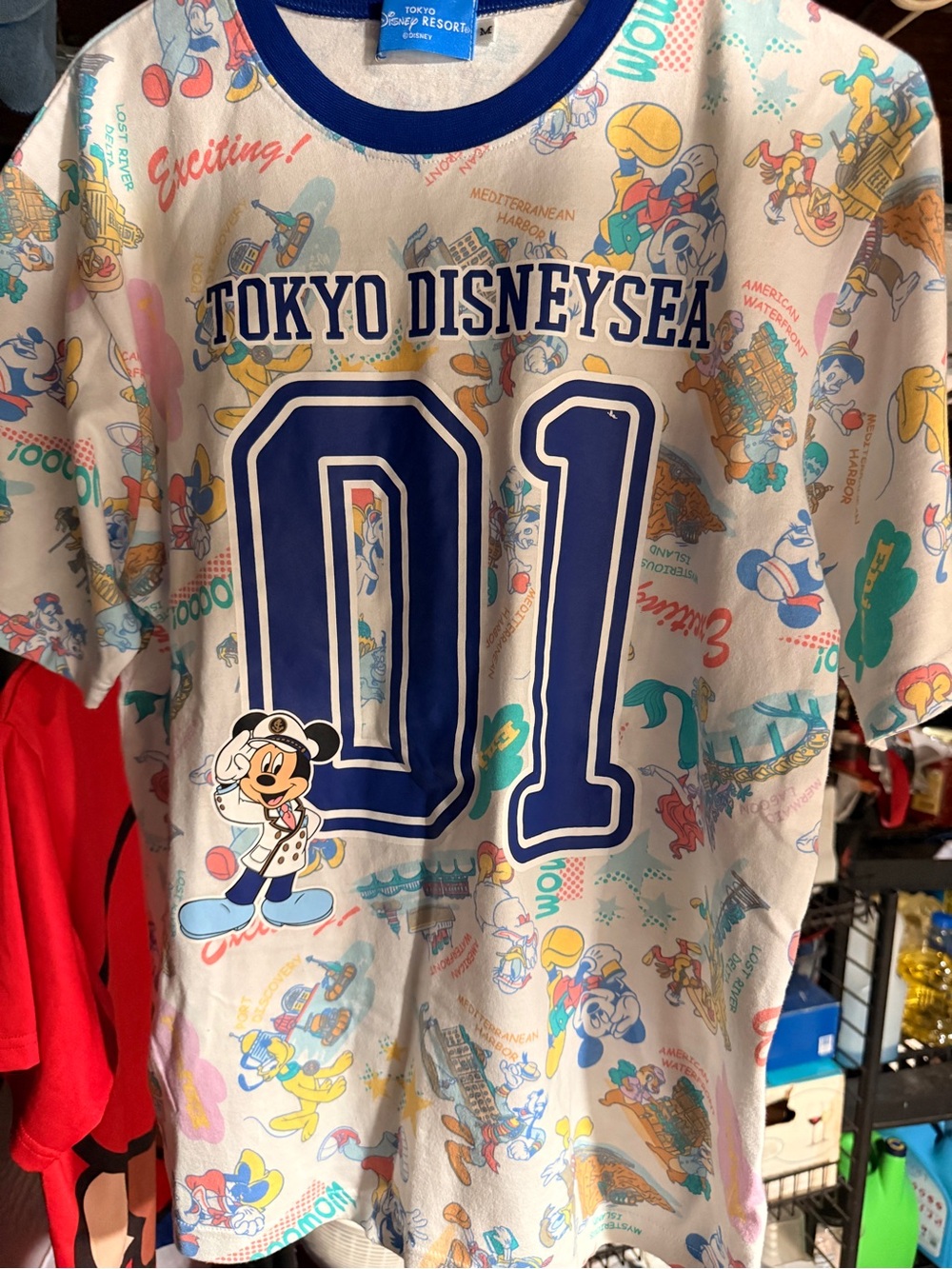 Disney Tokyo DisneySea White & Blue '01' Graphic Tee